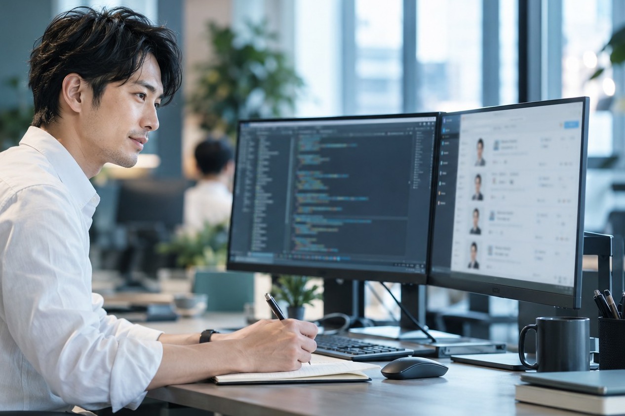 エンジニア採用支援のイメージ（採用担当とエンジニアの協働）